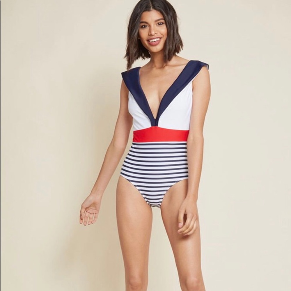 Nautical One-Piece Swimsuit